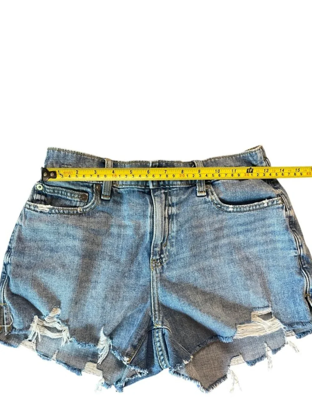 Aerie Daydream Denim Elastic Waist Shorts Medium Wash Size Small
